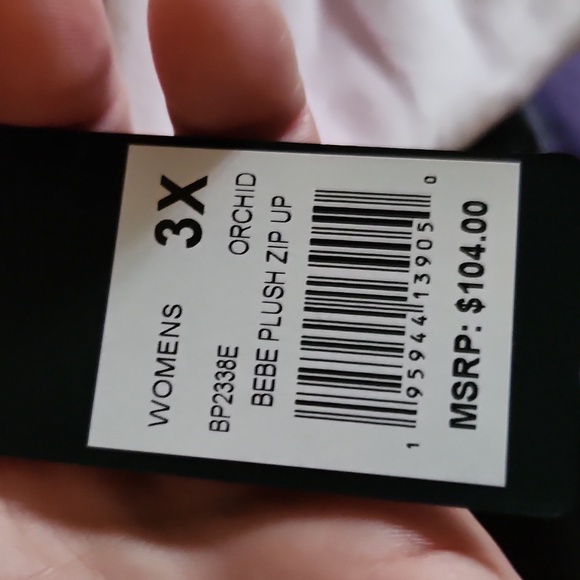 NWT! BEBE plush zip up - Picture 6 of 7